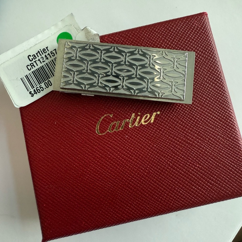 Cartier money clip with tag and box
